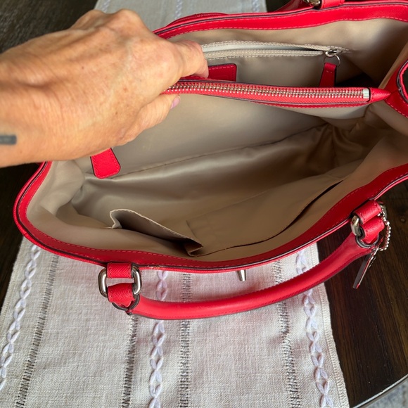 Coach Candace Legacy Leather Carryall Satchel in Vibrant Red - Picture 6 of 10